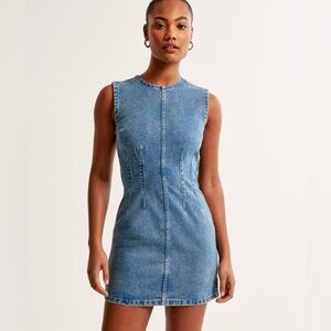Abercrombie Denim Mini Shell Dress BNWT XL T Cream